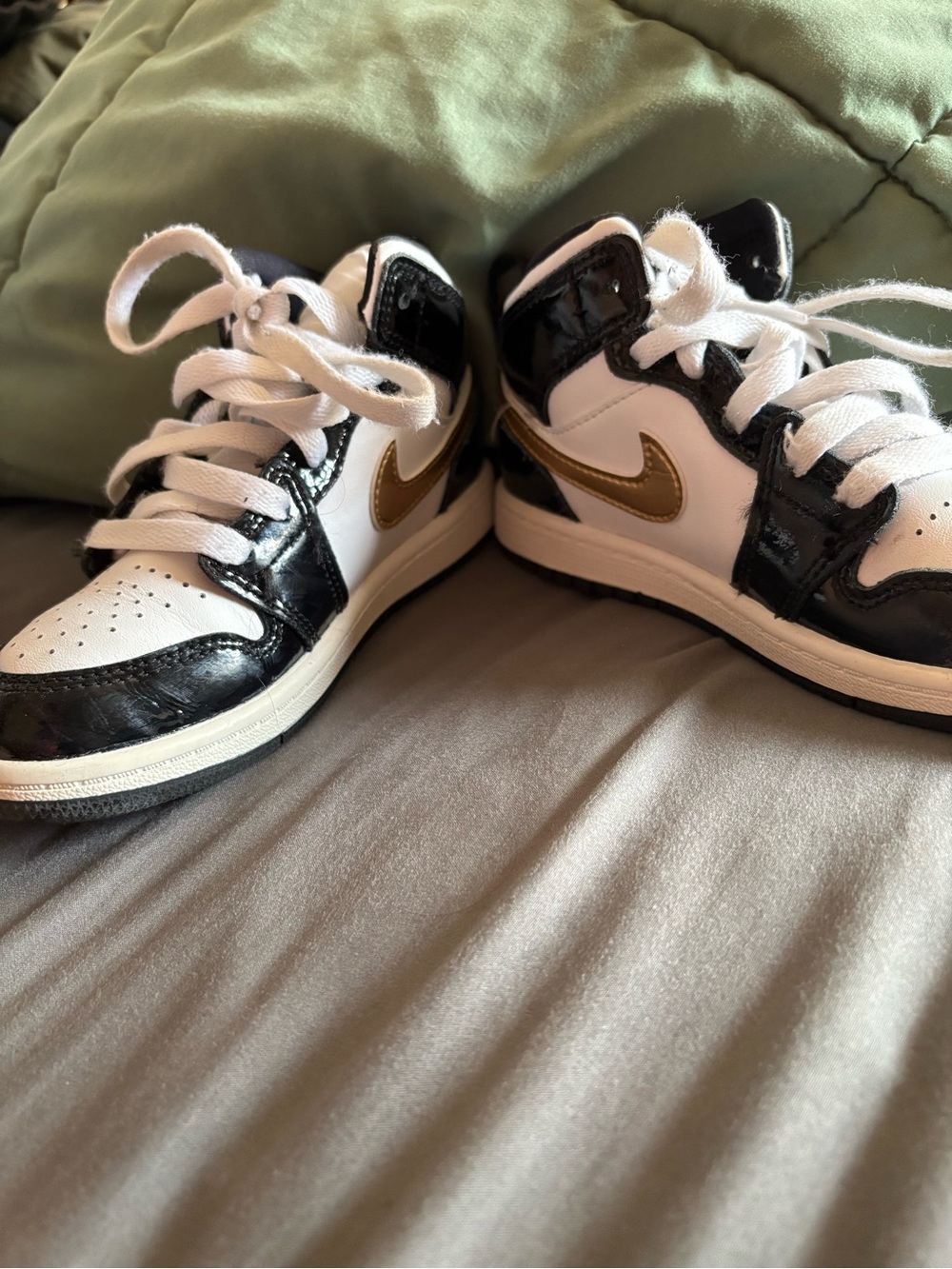 Nike Kids Black, White & Gold High-Top Sneakers